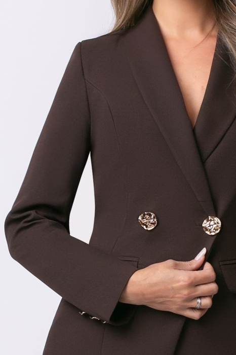 Costum elegant maro cu nasturi aurii [5]