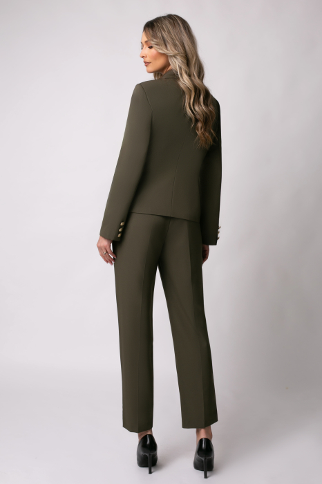 Costum office mărime mare kaki cu doua rânduri de nasturi [3]