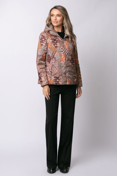 Geacă bej matlasată cu doua fețe și glugă detașabilă [4]