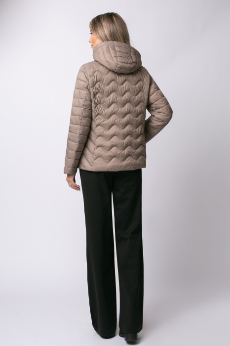 Geacă bej matlasată cu doua fețe și glugă detașabilă [7]