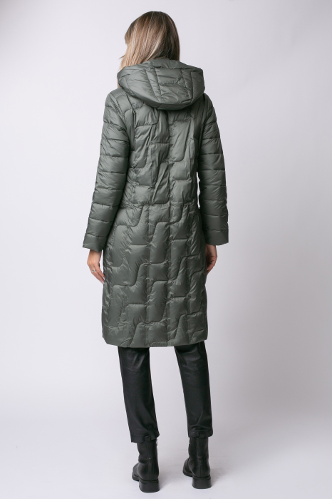 Geacă gri petrol toamna-iarnă, matlasată cu glugă detașabilă [6]