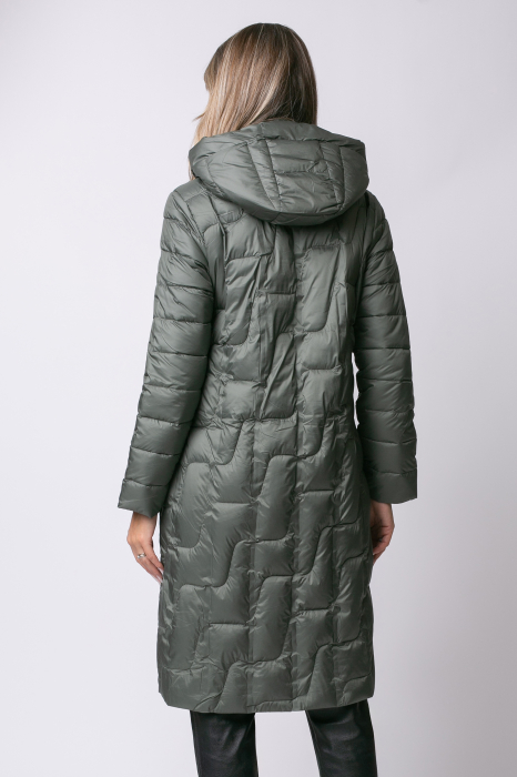 Geacă gri petrol toamna-iarnă, matlasată cu glugă detașabilă [3]