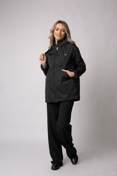 Geacă Madzerini Aria primăvară-toamnă neagră cu glugă [4]
