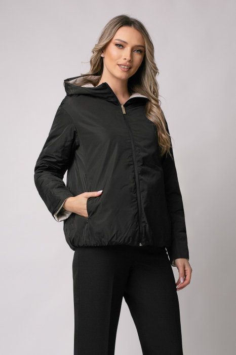 Geacă Madzerini Lera primăvară-toamna cu două fețe bej-negru [2]