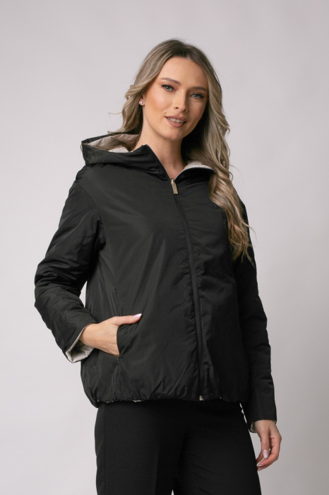 Geacă Madzerini Lera primăvară-toamna cu două fețe bej-negru [2]