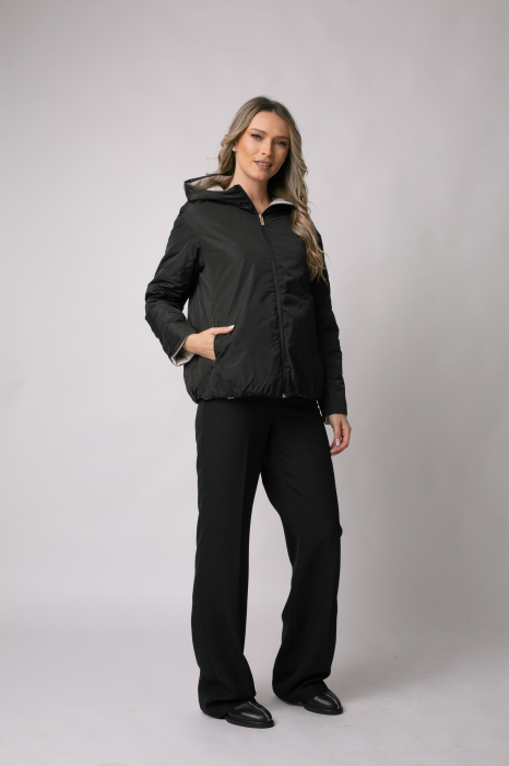 Geacă Madzerini Lera primăvară-toamna cu două fețe bej-negru [8]