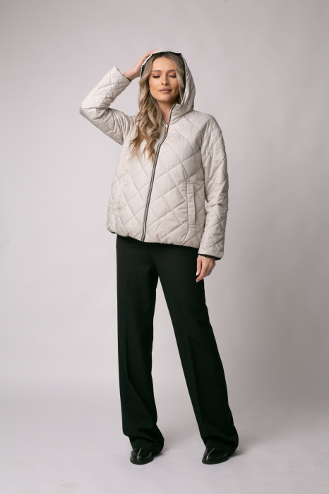 Geacă Madzerini Lera primăvară-toamna cu două fețe bej-negru [3]