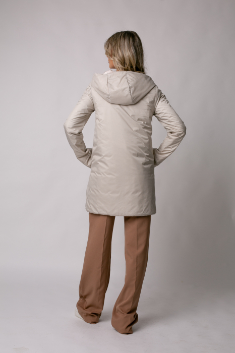 Geaca Madzerini Olga bej de primavară-toamnă cu doua fețe [3]