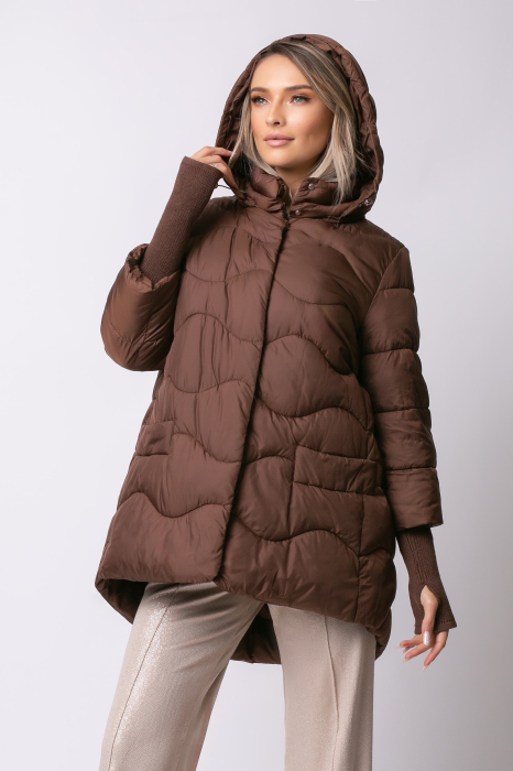Geaca Mara maro din fâș matlasată cu glugă [6]