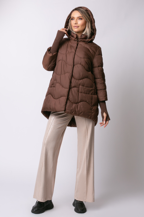 Geaca Mara maro din fâș matlasată cu glugă [2]