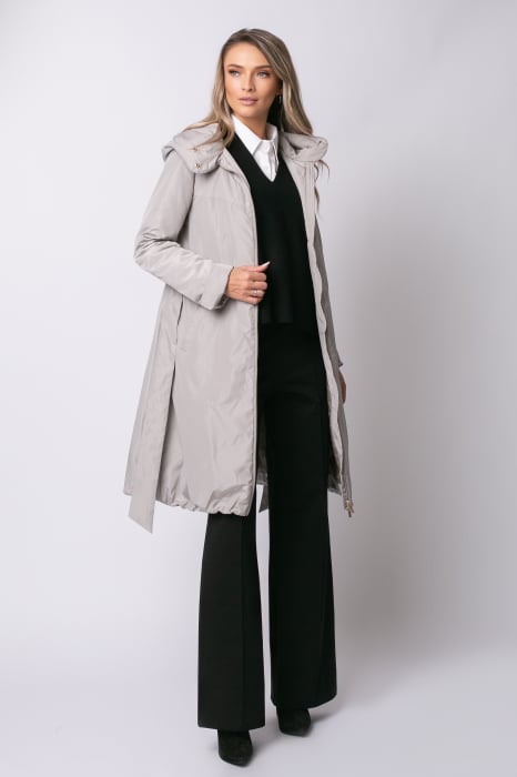 Geacă Rada Madzerini primăvară-toamnă bej cu glugă [2]