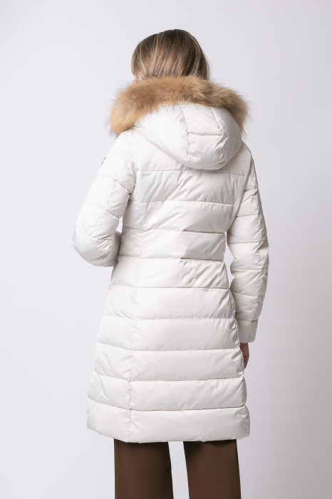 Geacă Rafaela MADZERINI albă de iarnă, impermeabilă cu blană naturală [4]