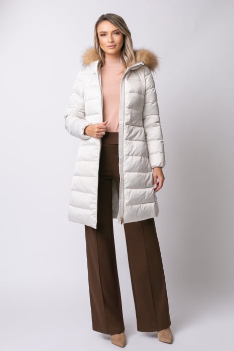 Geacă Rafaela MADZERINI albă de iarnă, impermeabilă cu blană naturală [5]