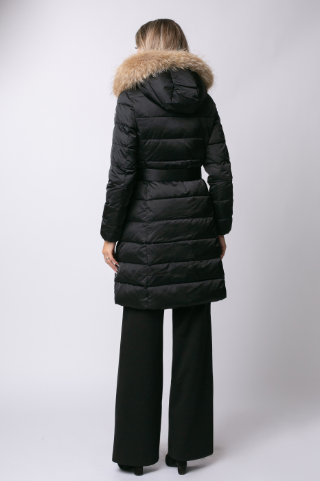 Geacă Rafaela MADZERINI neagră de iarnă, impermeabilă cu blană naturală [8]