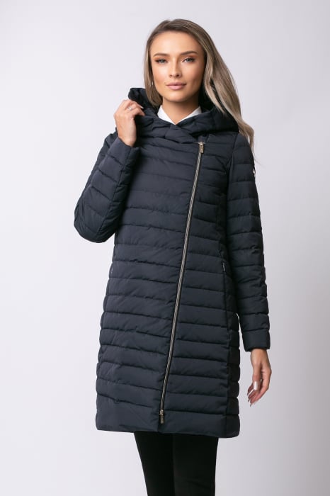 Geacă Roksi Madzerini bleumarin cu glugă și fermoar oblic [4]