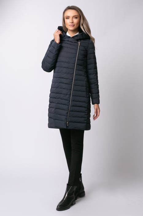 Geacă Roksi Madzerini bleumarin cu glugă și fermoar oblic [2]