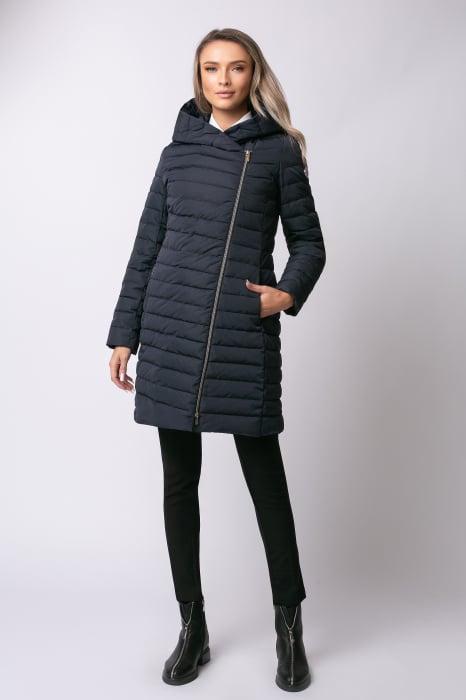 Geacă Roksi Madzerini bleumarin cu glugă și fermoar oblic [5]