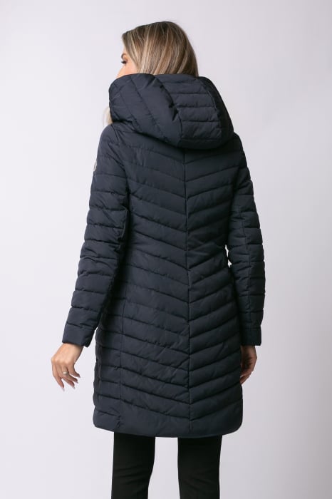 Geacă Roksi Madzerini bleumarin cu glugă și fermoar oblic [3]