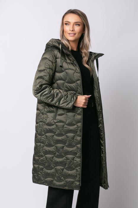 Geacă Trisy  MADZERINI lungă verde matlasată [4]