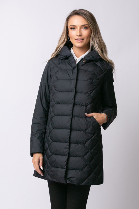 Geacă Velina MADZERINI bleumarin matlasată cu glugă [5]