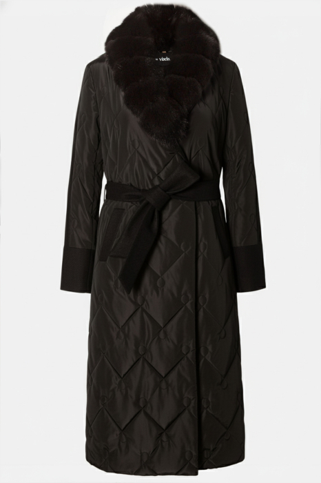 Geacă Viada neagră accesorizată cu guler din blană naturală detașabilă [2]
