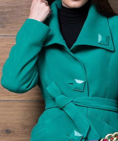 Haină Moni verde mentă din lână încheiată în nasturi [3]