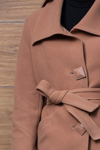 Haină Moni camel din lână încheiată în nasturi [3]