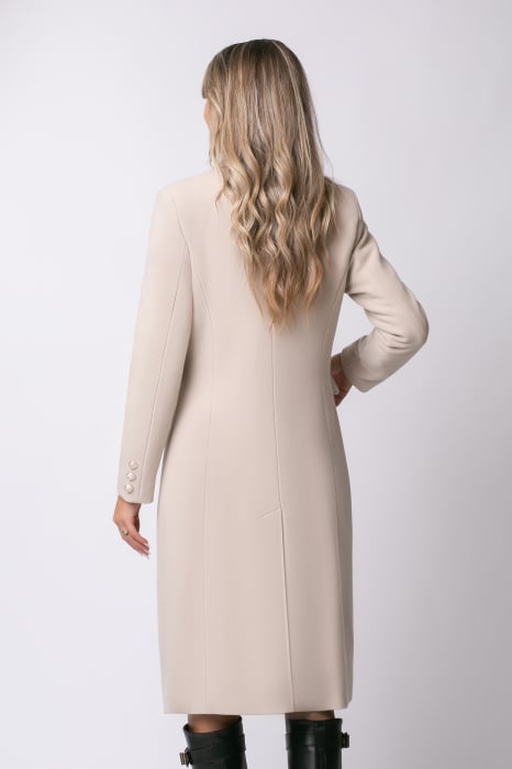 Palton Alis bej din lână cu rever [4]