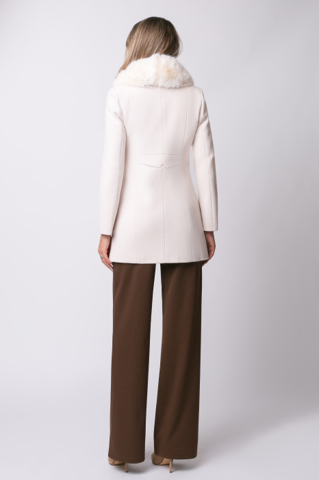 Palton Lumi alb cu blană detașabilă la guler [6]