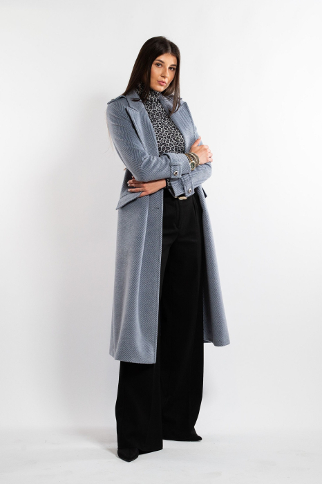 Palton SENTIERRI bleu din lână cu epoleți [6]