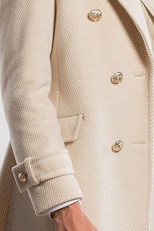 Palton SENTIERRI bej din lână cu epoleți [3]