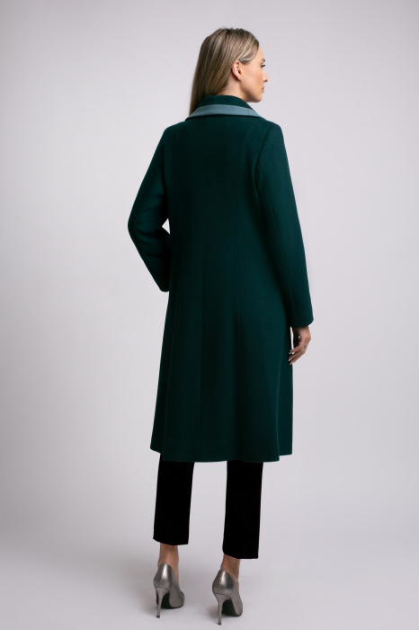 Palton SENTIERRI verde din lână cu detaliu contrastant [6]
