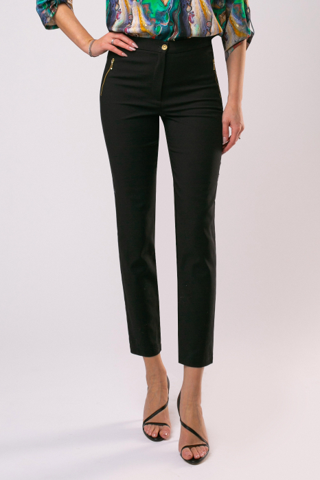 Pantaloni Miko negri cu buzunare decorative [3]