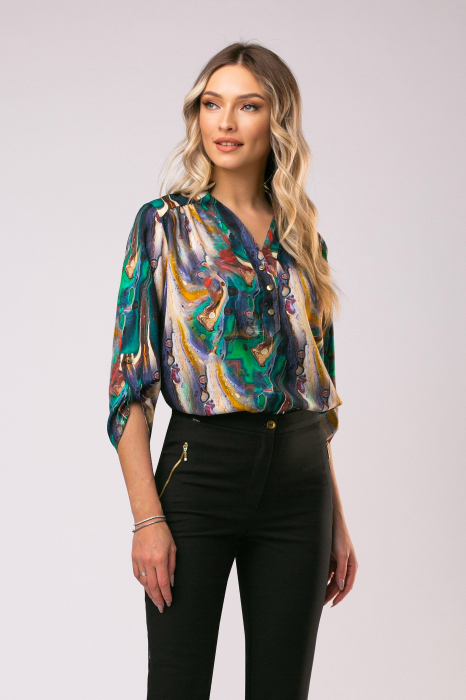 Pantaloni Miko negri cu buzunare decorative [2]