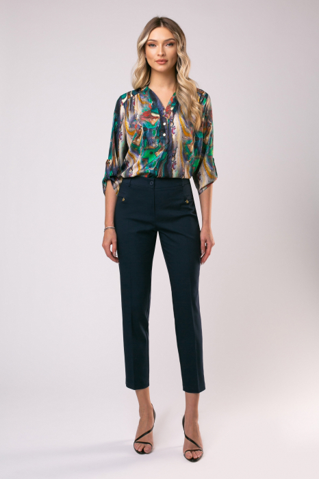 Pantalon Novatex bleumarin, office cu dungă [5]