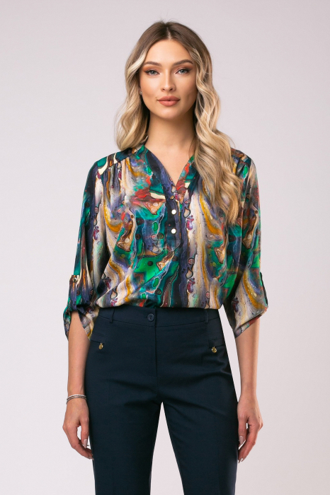 Pantalon Novatex bleumarin, office cu dungă [3]
