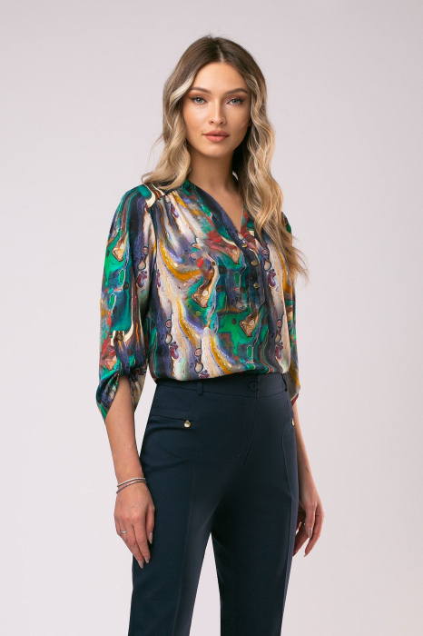 Pantalon Novatex bleumarin, office cu dungă [7]