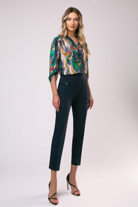 Pantalon Novatex bleumarin, office cu dungă [2]