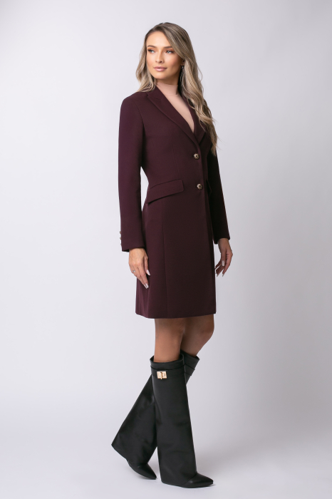 Pardesiu Carol burgund din lână cu nasturi [7]