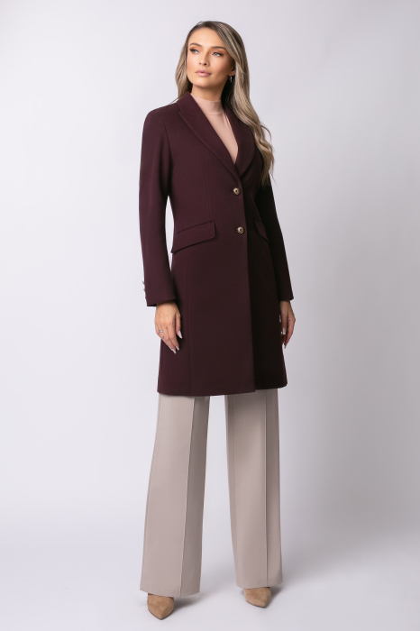 Pardesiu Carol burgund din lână cu nasturi [2]
