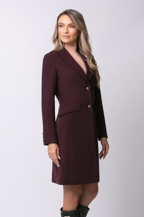Pardesiu Carol burgund din lână cu nasturi [6]