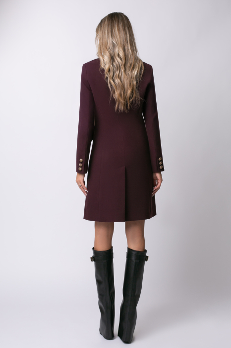 Pardesiu Carol burgund din lână cu nasturi [8]