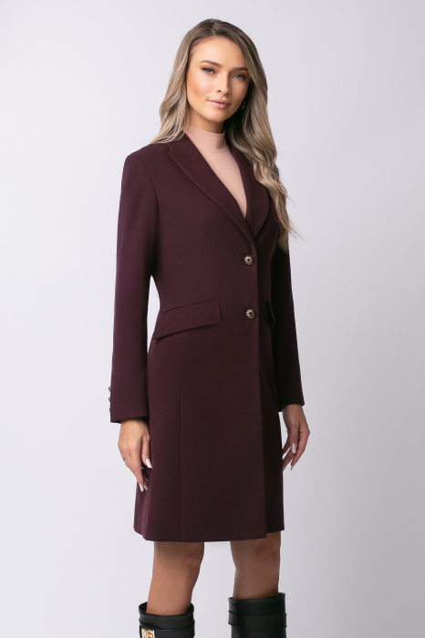 Pardesiu Carol burgund din lână cu nasturi [3]