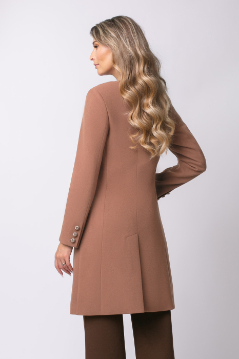 Pardesiu Carol camel din lână cu nasturi [3]