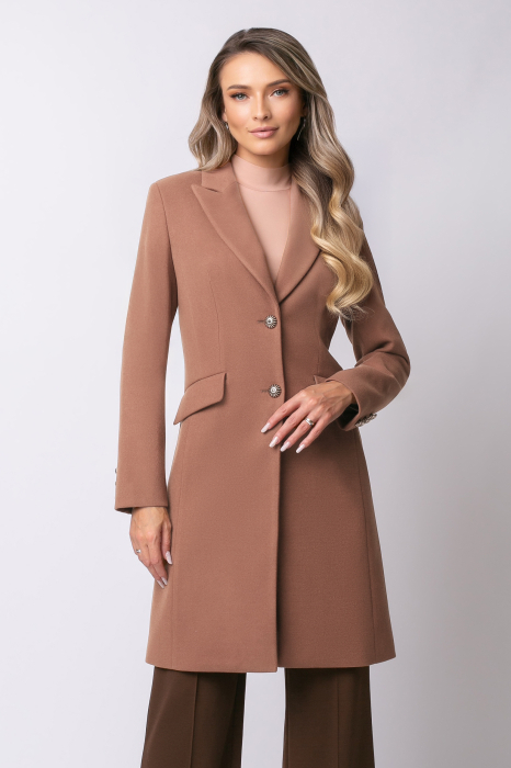 Pardesiu Carol camel din lână cu nasturi [5]
