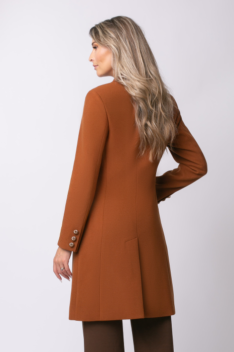 Pardesiu Carol cărămiziu din lână cu nasturi [3]