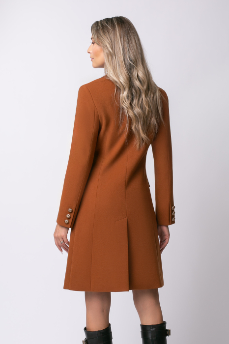 Pardesiu Carol cărămiziu din lână cu nasturi [8]