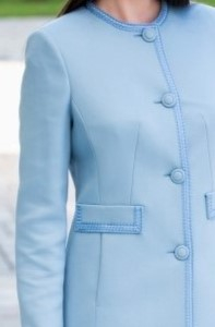 Pardesiu Miranda bleu din lână accesorizat cu dantelă [2]