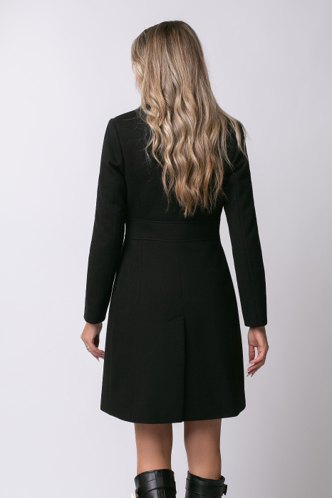 Palton SENTIERRI negru din lână cu nasturi animal print [5]