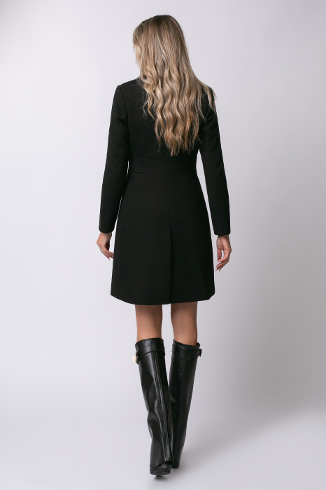 Palton SENTIERRI negru din lână cu nasturi animal print [10]